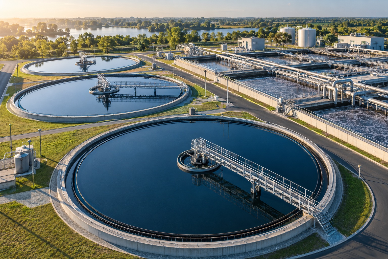 Water treatment infrastructure and circular clarification tanks
