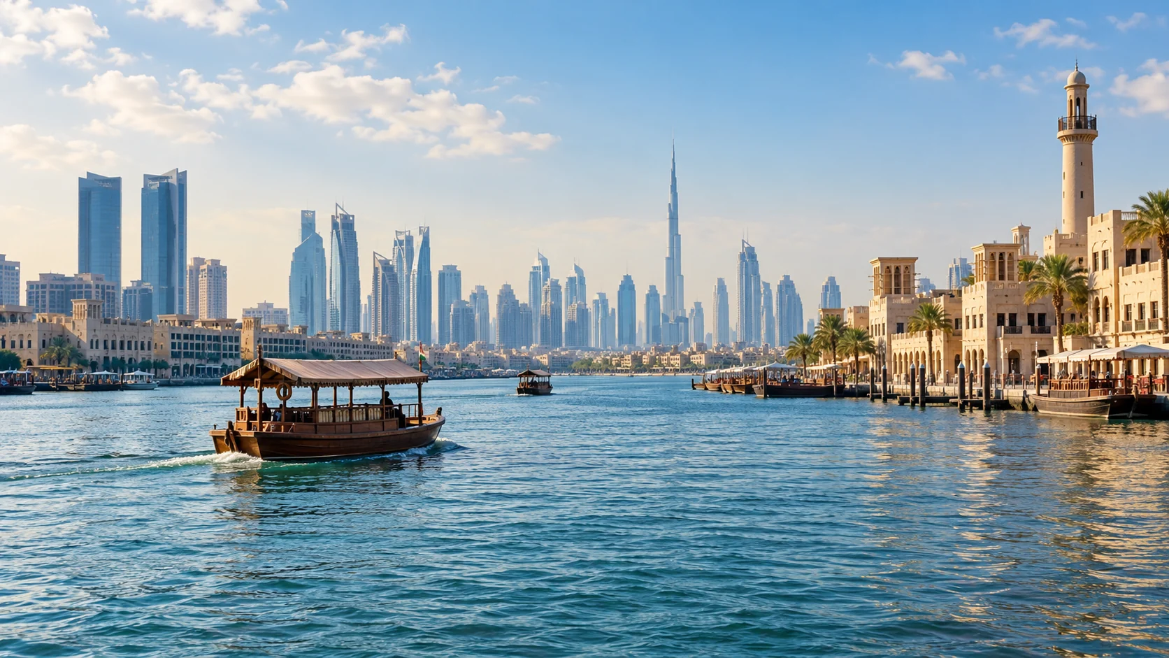 Dubai city and landscape in United Arab Emirates