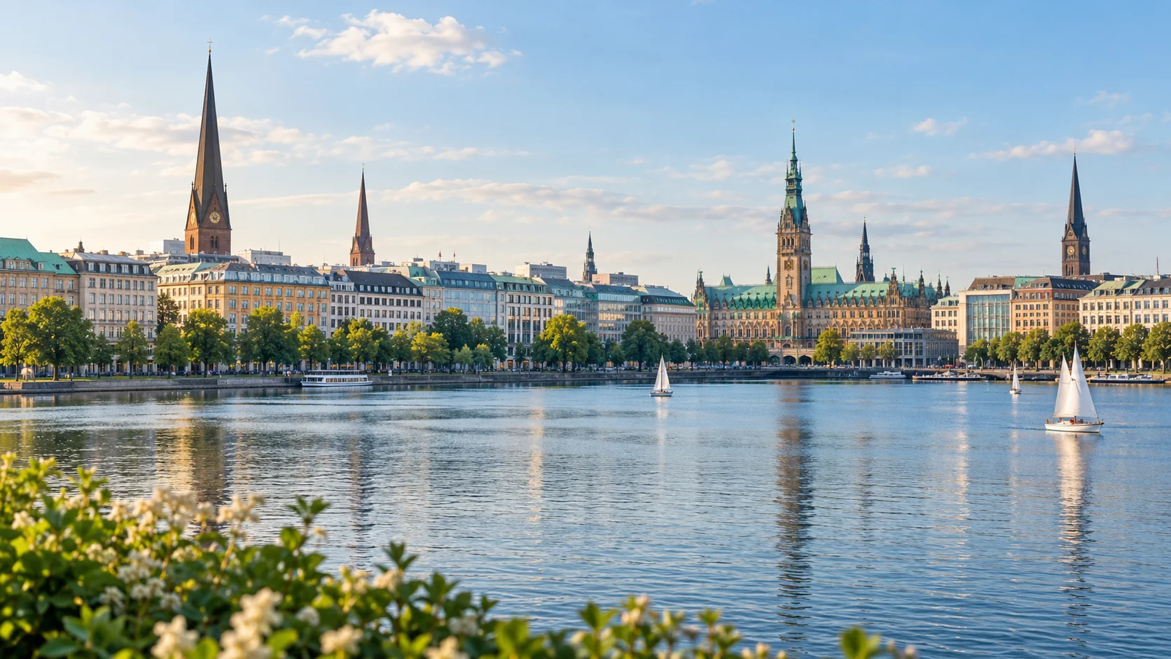 Hamburg city and landscape in Germany