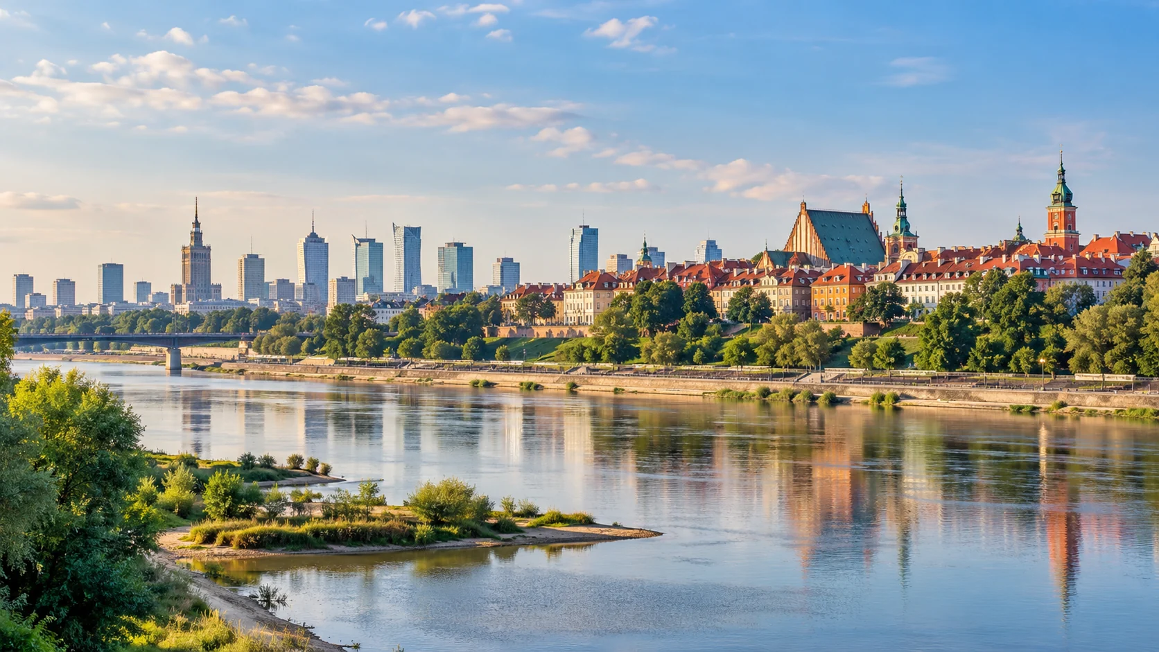 Warsaw city and landscape in Poland